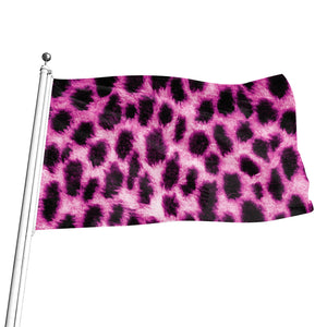 Hot Purple And Black Cheetah Print Flag