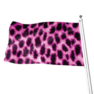 Hot Purple And Black Cheetah Print Flag