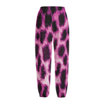 Hot Purple And Black Cheetah Print Fleece Lined Knit Pants