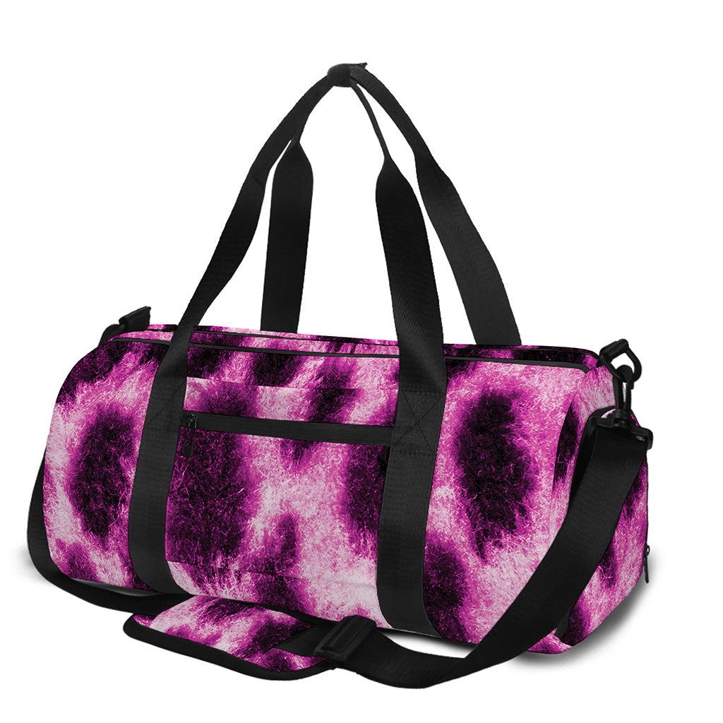 Hot Purple And Black Cheetah Print Gym Bag