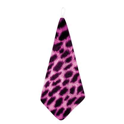 Hot Purple And Black Cheetah Print Hand Towel