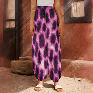 Hot Purple And Black Cheetah Print Harem Pants