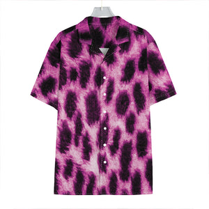 Hot Purple And Black Cheetah Print Hawaiian Shirt