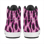 Hot Purple And Black Cheetah Print High Top Leather Sneakers