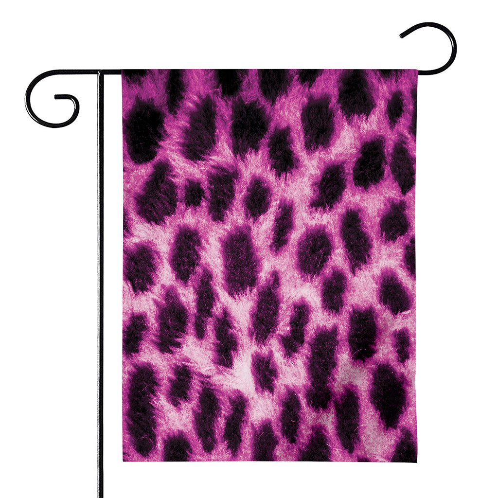 Hot Purple And Black Cheetah Print House Flag