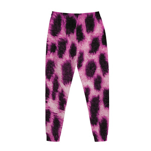 Hot Purple And Black Cheetah Print Jogger Pants