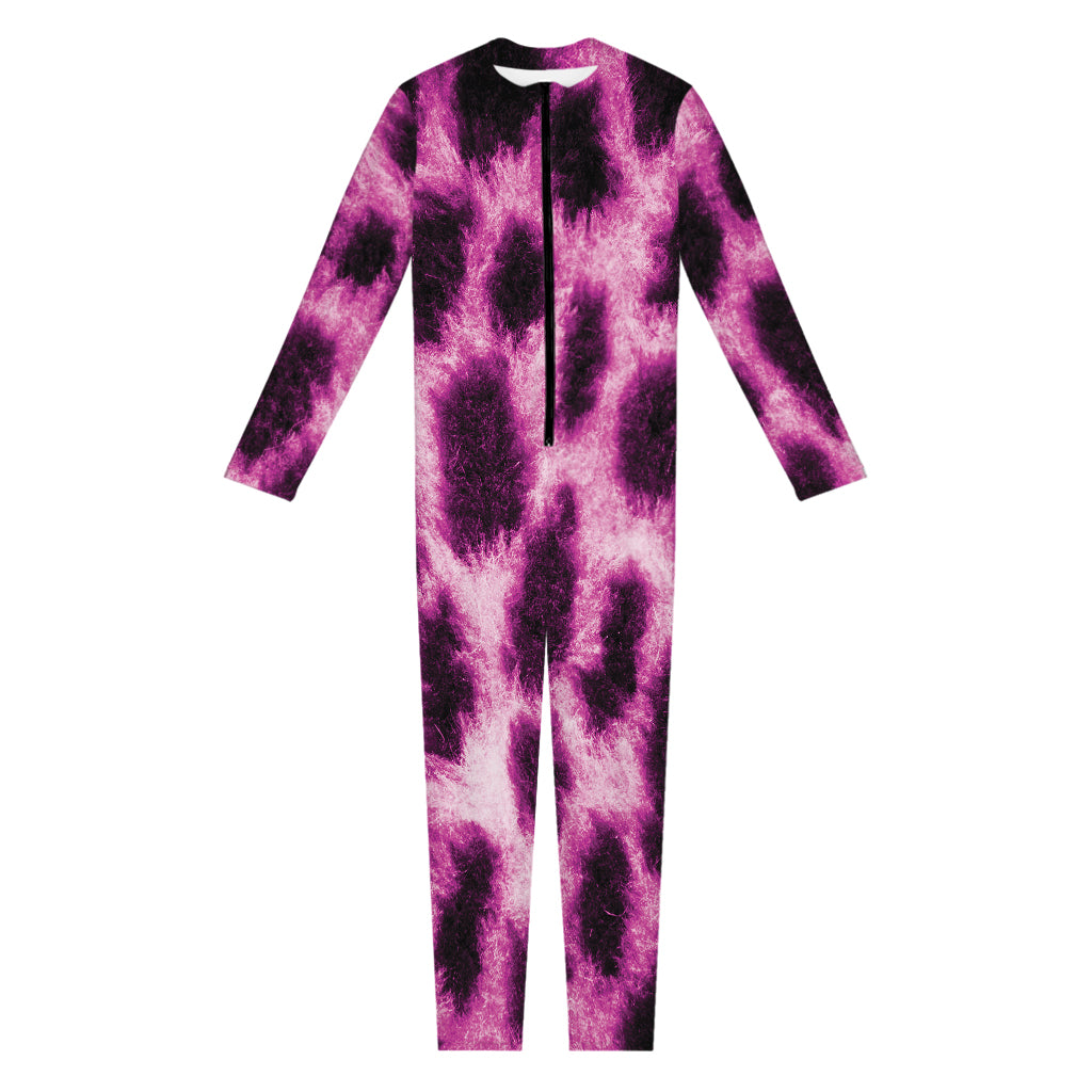 Hot Purple And Black Cheetah Print Jumpsuit