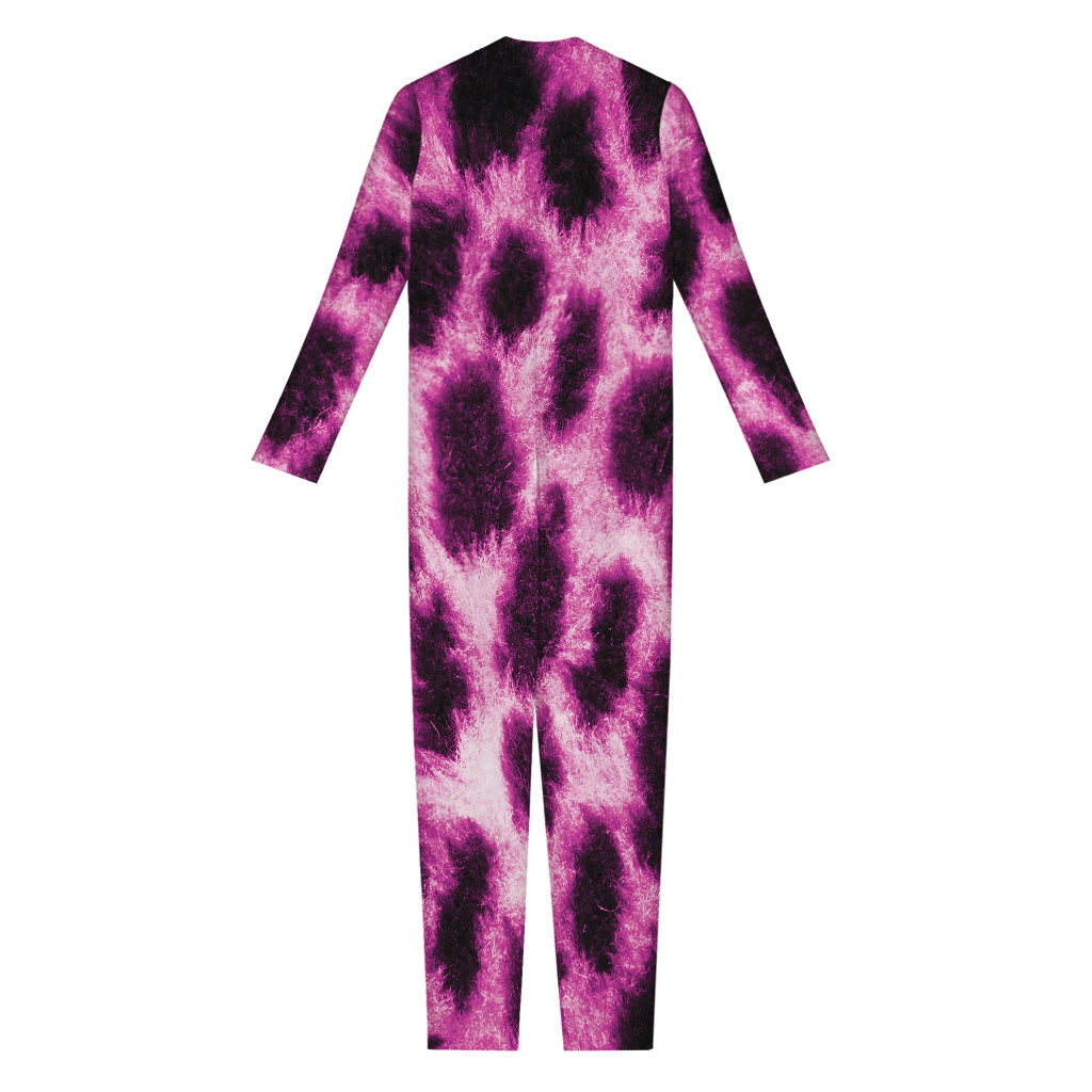 Hot Purple And Black Cheetah Print Jumpsuit