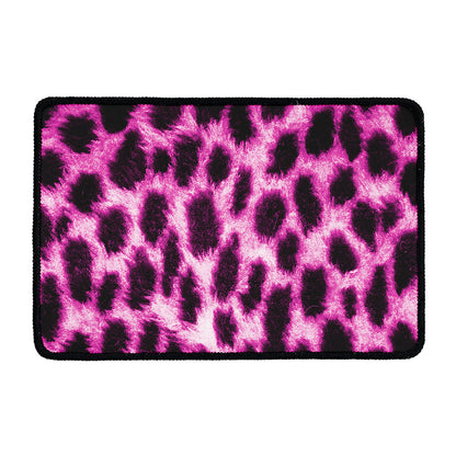 Hot Purple And Black Cheetah Print Kitchen Mat