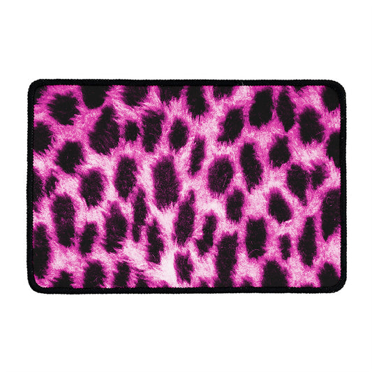 Hot Purple And Black Cheetah Print Kitchen Mat