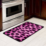 Hot Purple And Black Cheetah Print Kitchen Mat