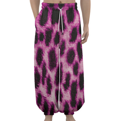 Hot Purple And Black Cheetah Print Lantern Pants