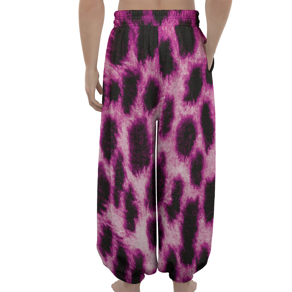 Hot Purple And Black Cheetah Print Lantern Pants