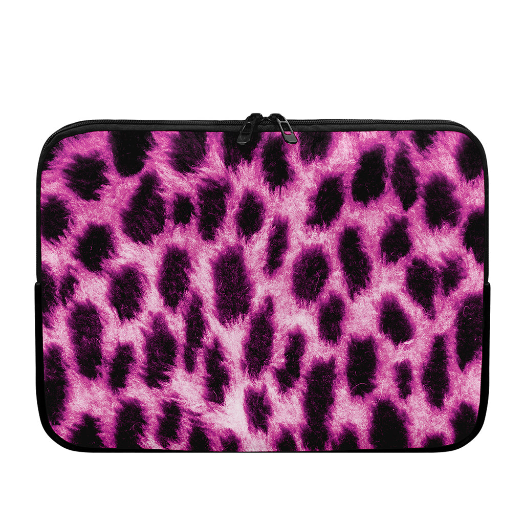 Hot Purple And Black Cheetah Print Laptop Sleeve