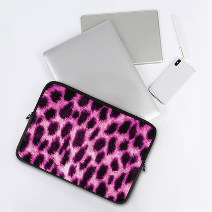 Hot Purple And Black Cheetah Print Laptop Sleeve