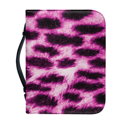 Hot Purple And Black Cheetah Print Leather Bible Cover