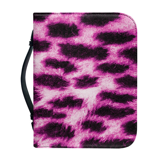 Hot Purple And Black Cheetah Print Leather Bible Cover