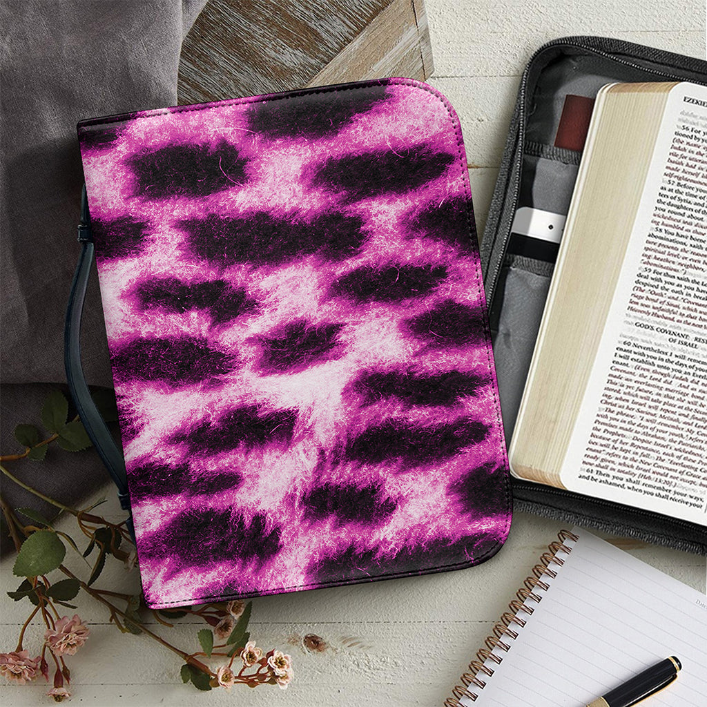 Hot Purple And Black Cheetah Print Leather Bible Cover