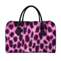Hot Purple And Black Cheetah Print Leather Duffel Bag