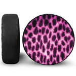 Hot Purple And Black Cheetah Print Leather Spare Tire Cover