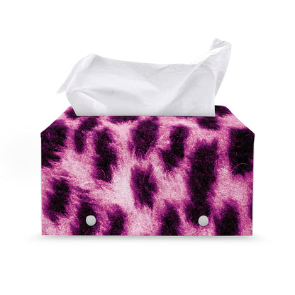 Hot Purple And Black Cheetah Print Leather Tissue Box Cover