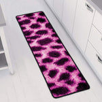Hot Purple And Black Cheetah Print Long Kitchen Mat