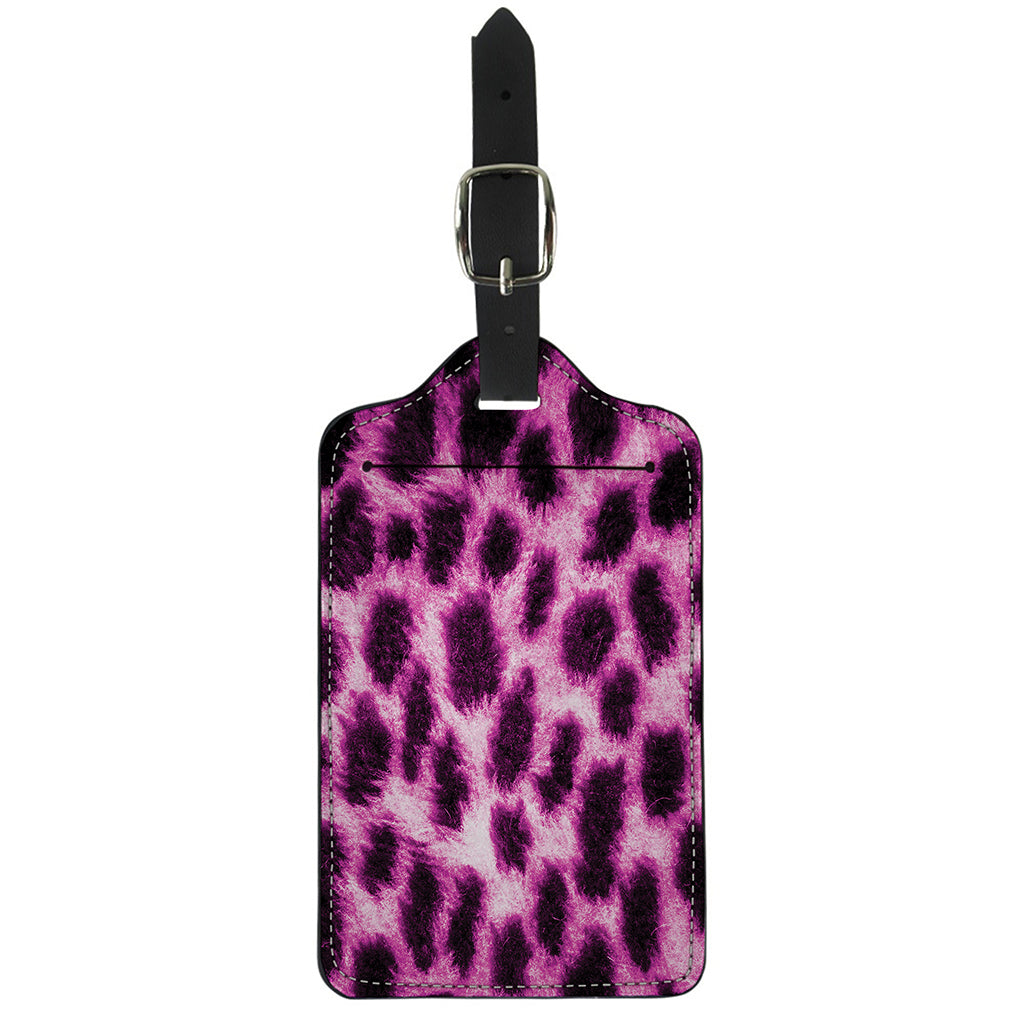 Hot Purple And Black Cheetah Print Luggage Tag