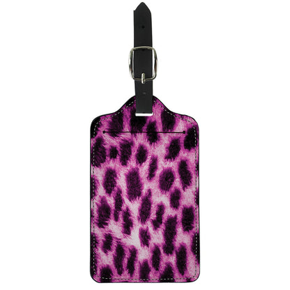 Hot Purple And Black Cheetah Print Luggage Tag