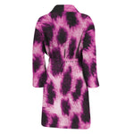 Hot Purple And Black Cheetah Print Men's Bathrobe