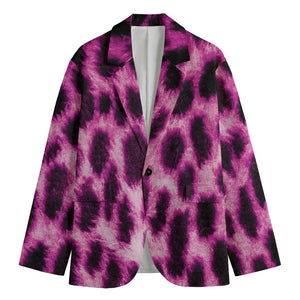 Hot Purple And Black Cheetah Print Men's Blazer