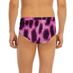 Hot Purple And Black Cheetah Print Men's Briefs