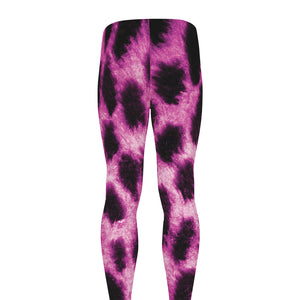 Hot Purple And Black Cheetah Print Men's leggings