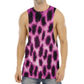 Hot Purple And Black Cheetah Print Men's Muscle Tank Top