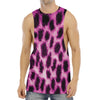 Hot Purple And Black Cheetah Print Men's Muscle Tank Top