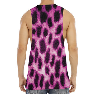 Hot Purple And Black Cheetah Print Men's Muscle Tank Top