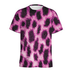 Hot Purple And Black Cheetah Print Men's Sports T-Shirt