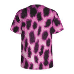 Hot Purple And Black Cheetah Print Men's Sports T-Shirt