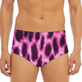 Hot Purple And Black Cheetah Print Men's Triangle Swim Briefs