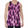 Hot Purple And Black Cheetah Print Men's Velvet Tank Top