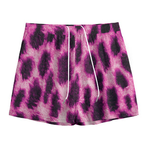 Hot Purple And Black Cheetah Print Mesh Shorts