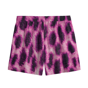 Hot Purple And Black Cheetah Print Mesh Shorts