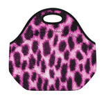 Hot Purple And Black Cheetah Print Neoprene Lunch Bag