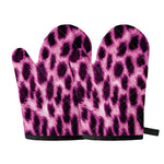 Hot Purple And Black Cheetah Print Oven Mitts