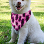 Hot Purple And Black Cheetah Print Over The Collar Dog Bandana