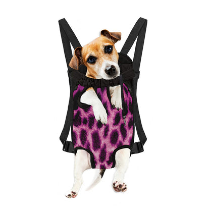 Hot Purple And Black Cheetah Print Pet Carrier Backpack