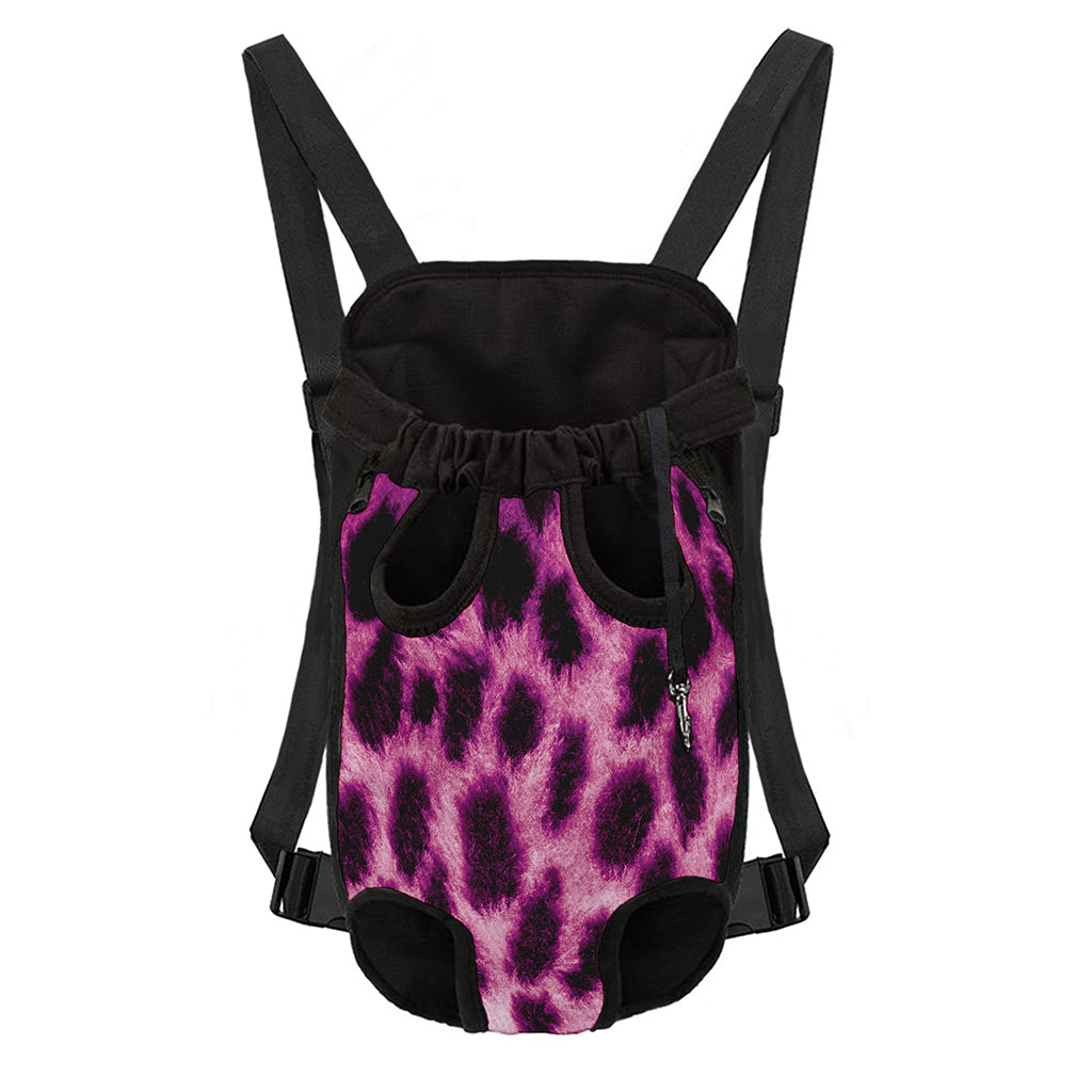 Hot Purple And Black Cheetah Print Pet Carrier Backpack