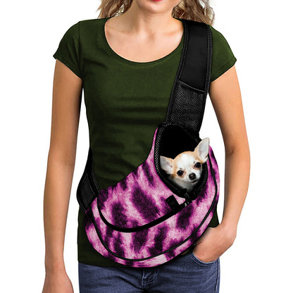 Hot Purple And Black Cheetah Print Pet Sling Carrier