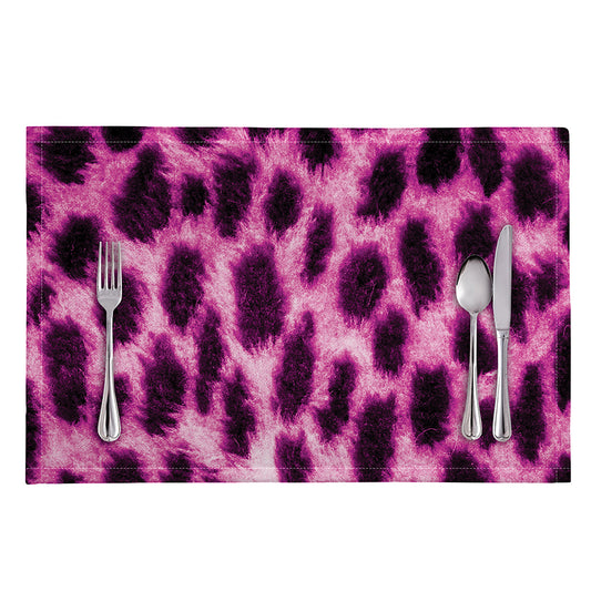 Hot Purple And Black Cheetah Print Placemat
