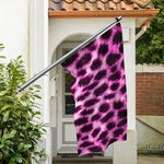 Hot Purple And Black Cheetah Print Polyester Flag