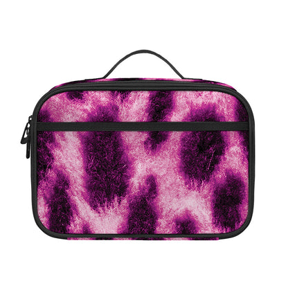 Hot Purple And Black Cheetah Print Portable Lunch Bag